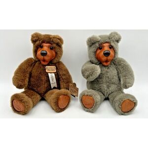 Lot‎ of 2 Robert Raikes Woody Bears Plush Toys One With Tags Collectable Signed
